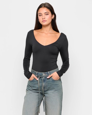 Body Scoop V-Neck Bodysuit - Lily Loves