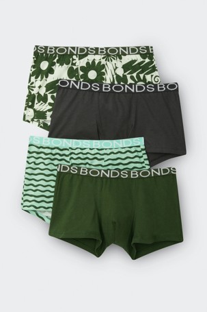 Bonds Cotton 4 Pack Boys Trunks