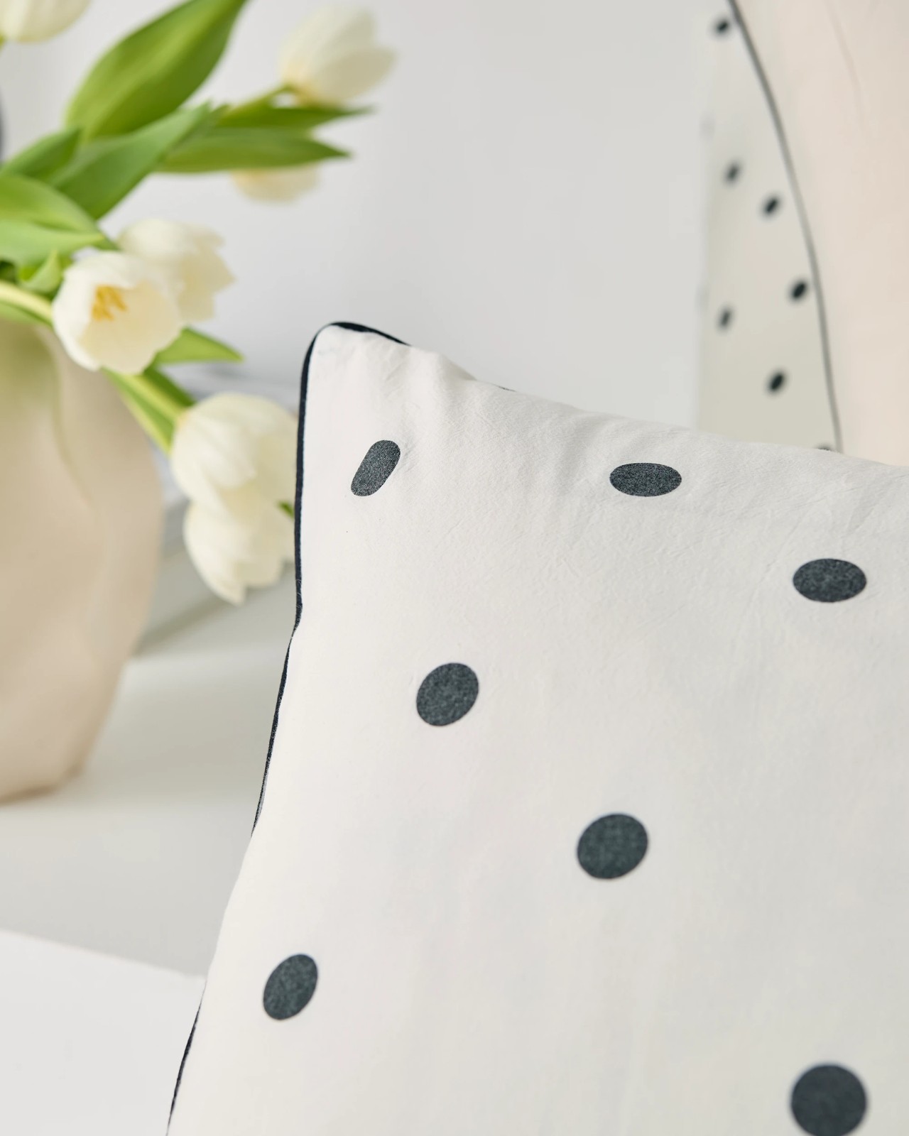 Arlo Polka Dot Stonewash Cotton Quilt Cover Set 5 of 5