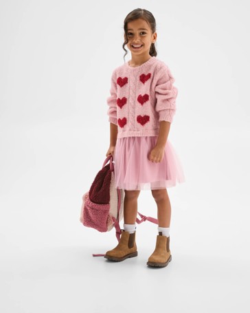 Long Sleeve Knit Sweater Tulle Embroidered Dress