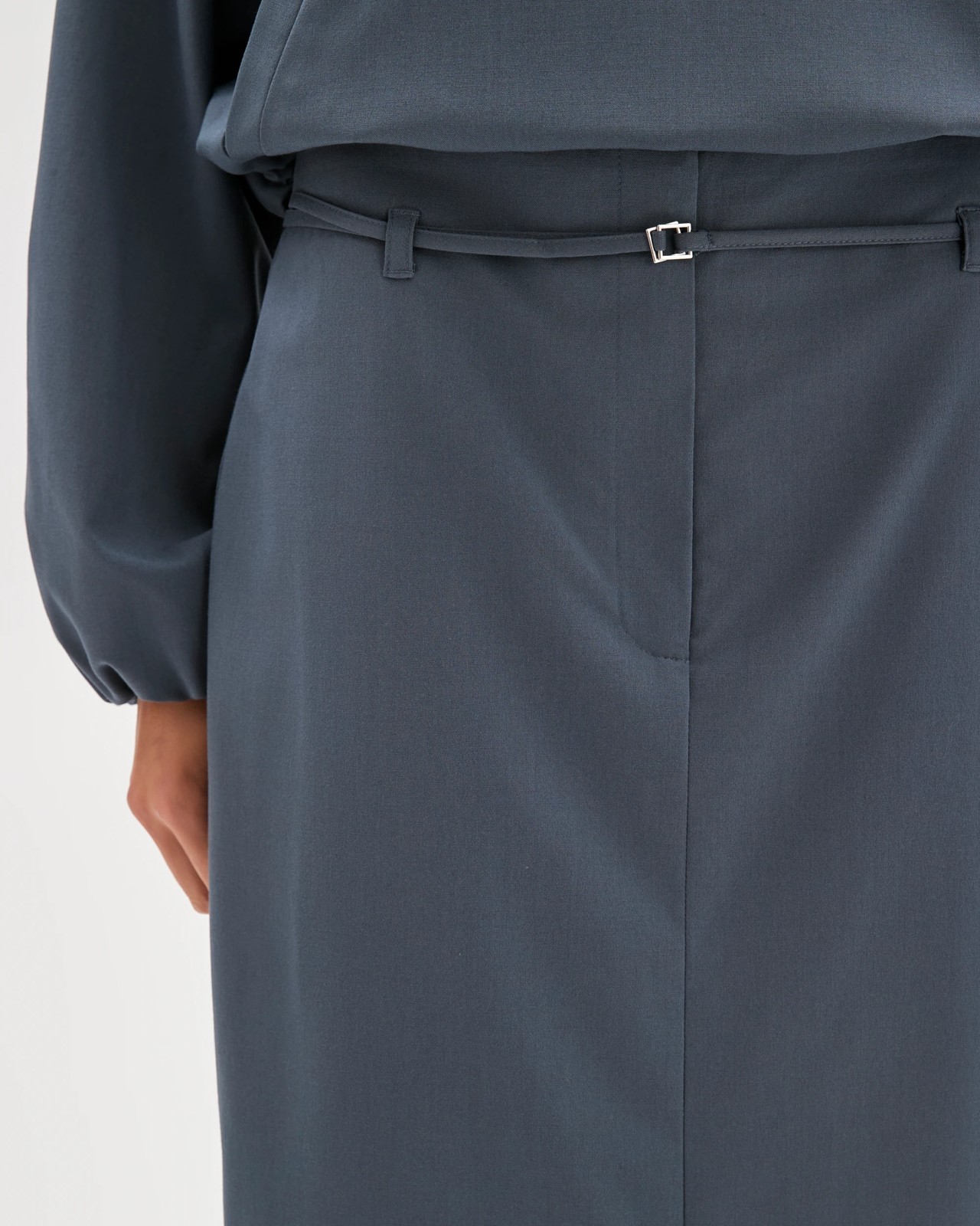 Lily Loves Column Midi Skirt - Steel Grey 6 of 6