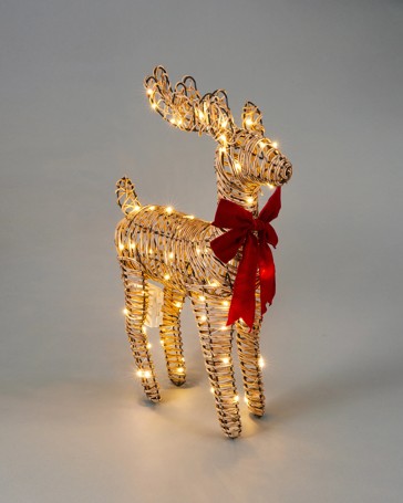 Anko Battery Operated LED Light Up Rattan Look Reindeer