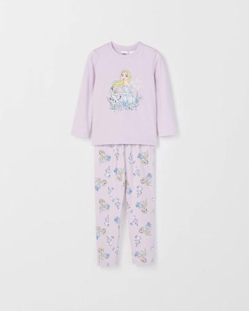 Disney Frozen Australian Cotton Younger Girls Top & Pants Knit Pyjama Set