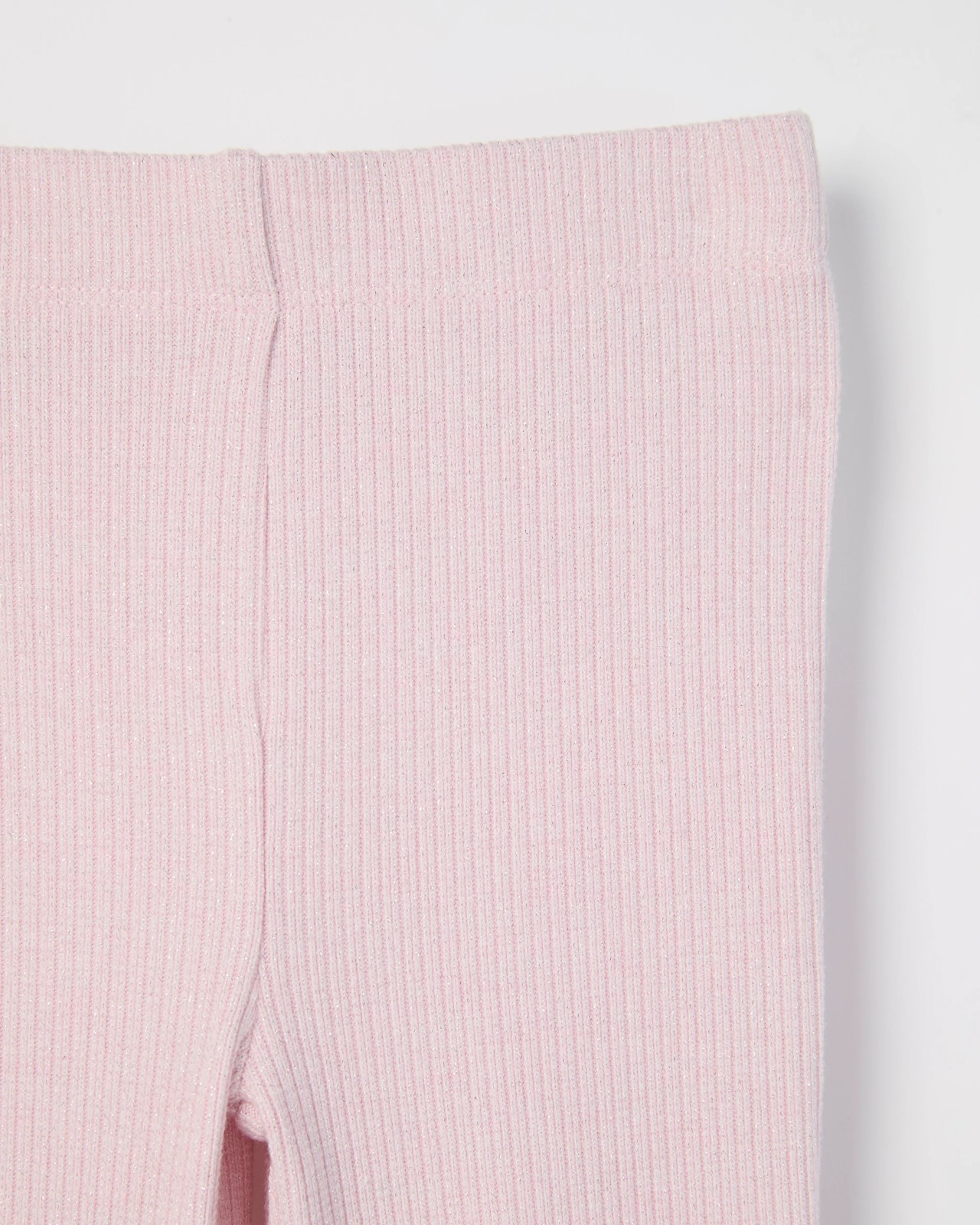 Fashion Rib Knit Flare Leggings - Metallic Pink 2 of 2