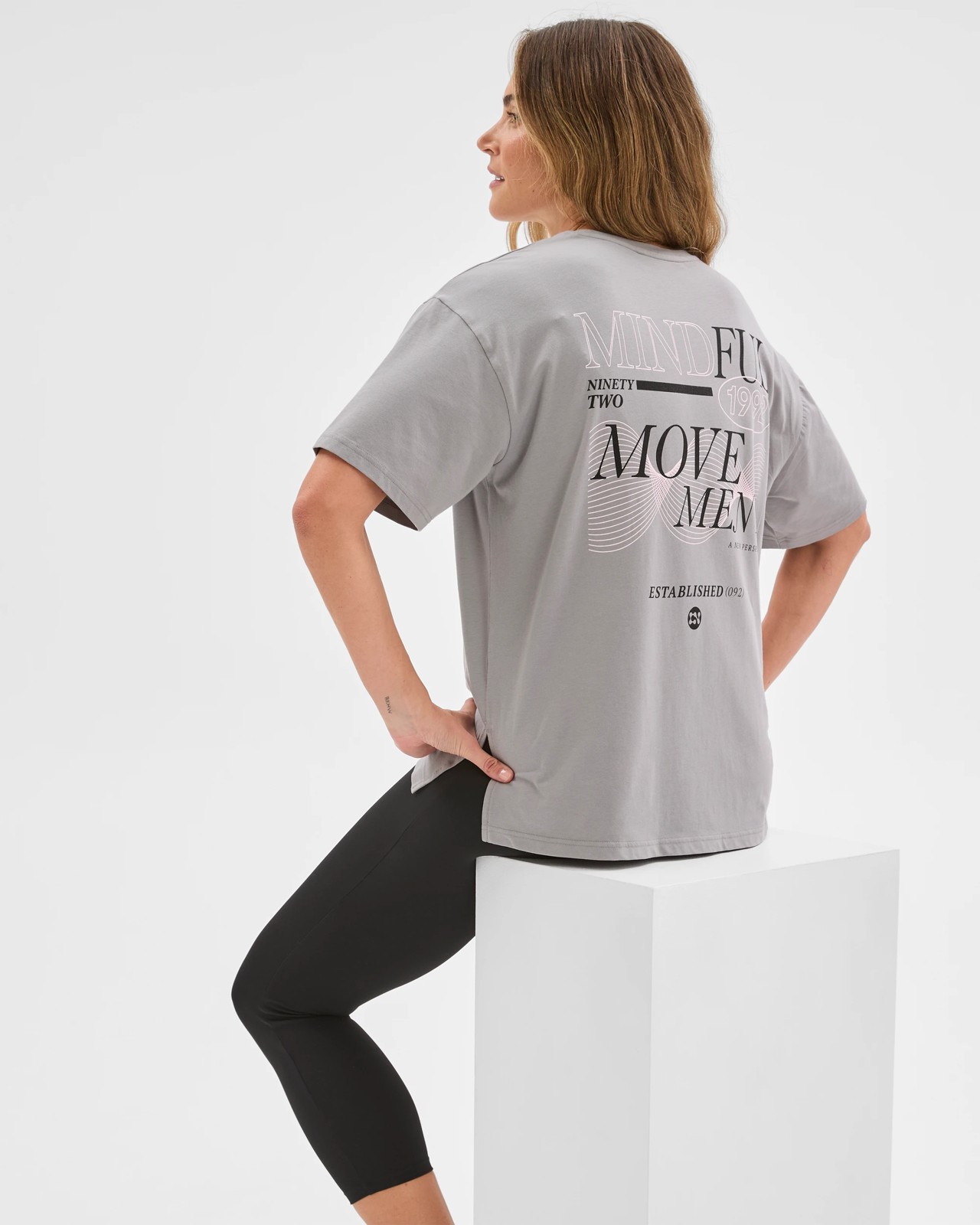 Active Australian Cotton Blend Oversized Graphic T-Shirt - Mineral Grey 6 of 6