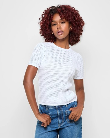 Petites Australian Cotton Knitted T-Shirt