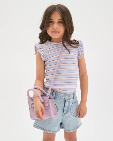 Australian Cotton Ruffle Sleeve Rib Tank Top