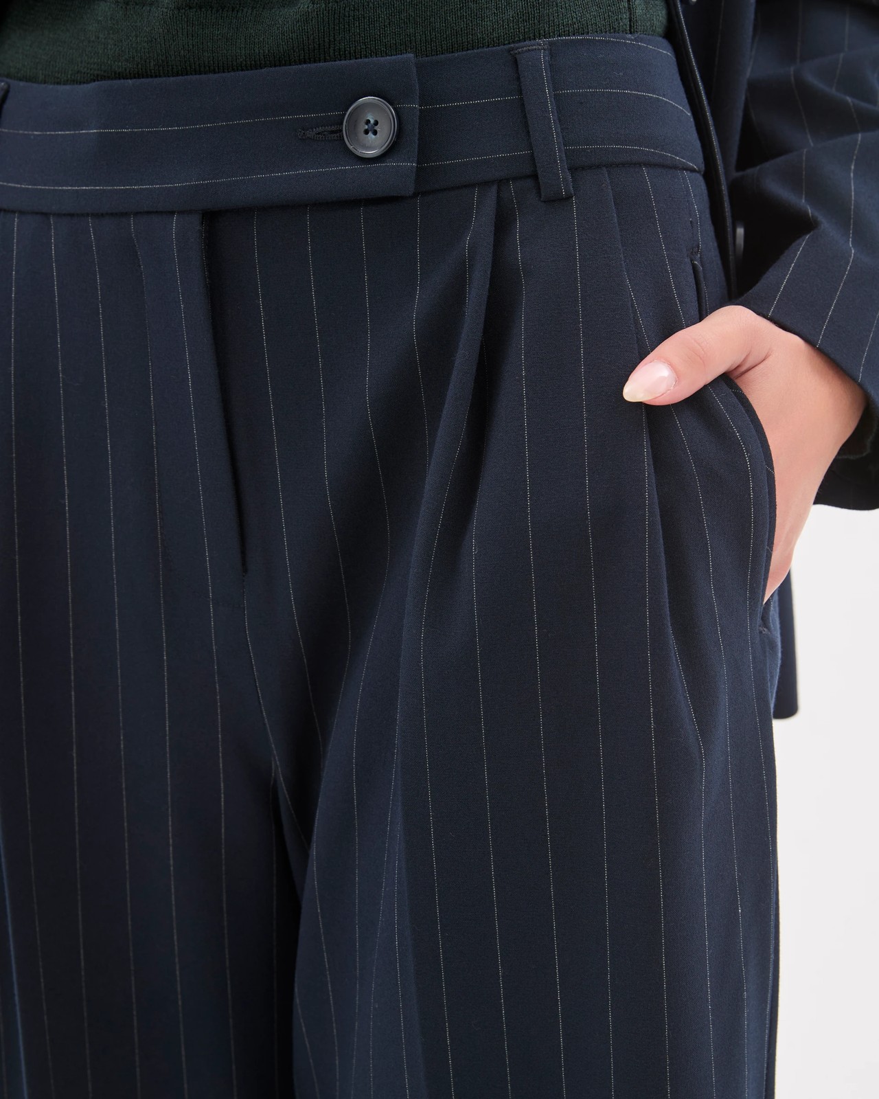 Petites Pinstripe Tailored Pants 5 of 5