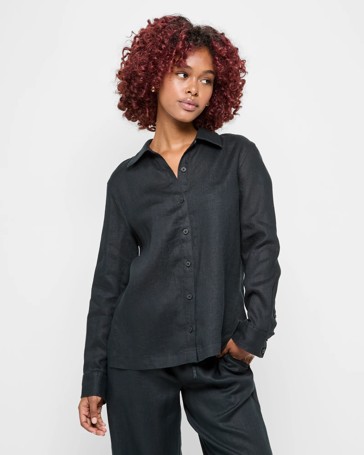 Petites European Linen Long Sleeve Shirt