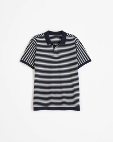 Australian Cotton Blend Stripe Polo Top