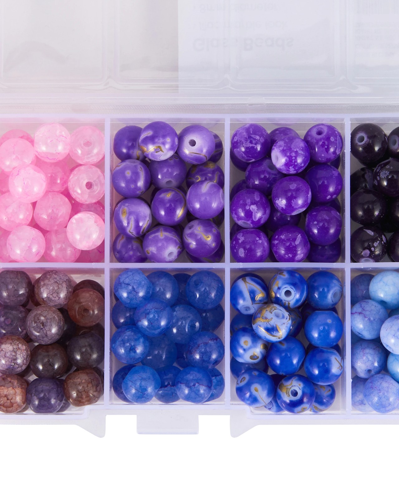 Anko Glass Beads - Marble Lilac 2 of 2