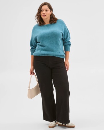 Plus Size Australian Cotton Blend Long Sleeve Sweater