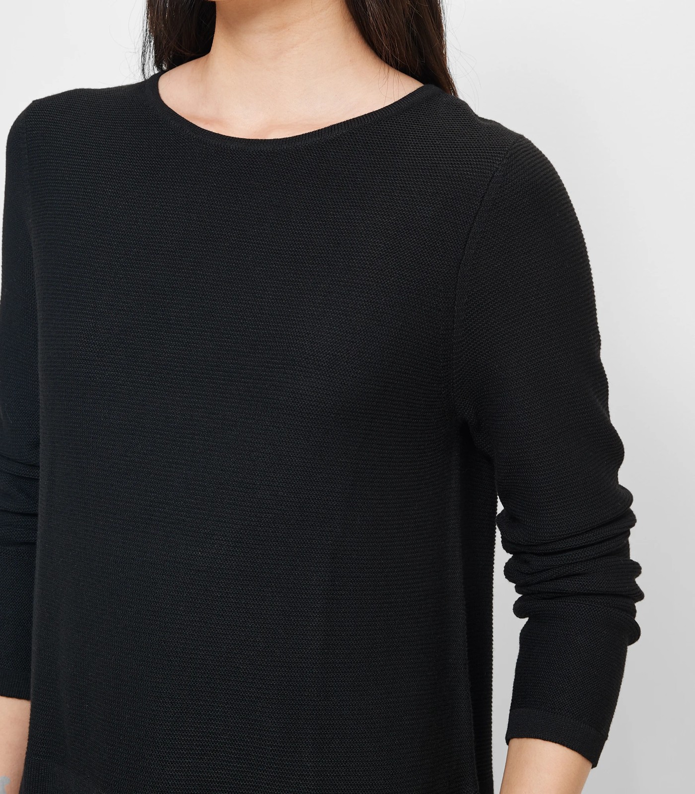 Stitch Curve Hem Jumper - Black | Target Australia