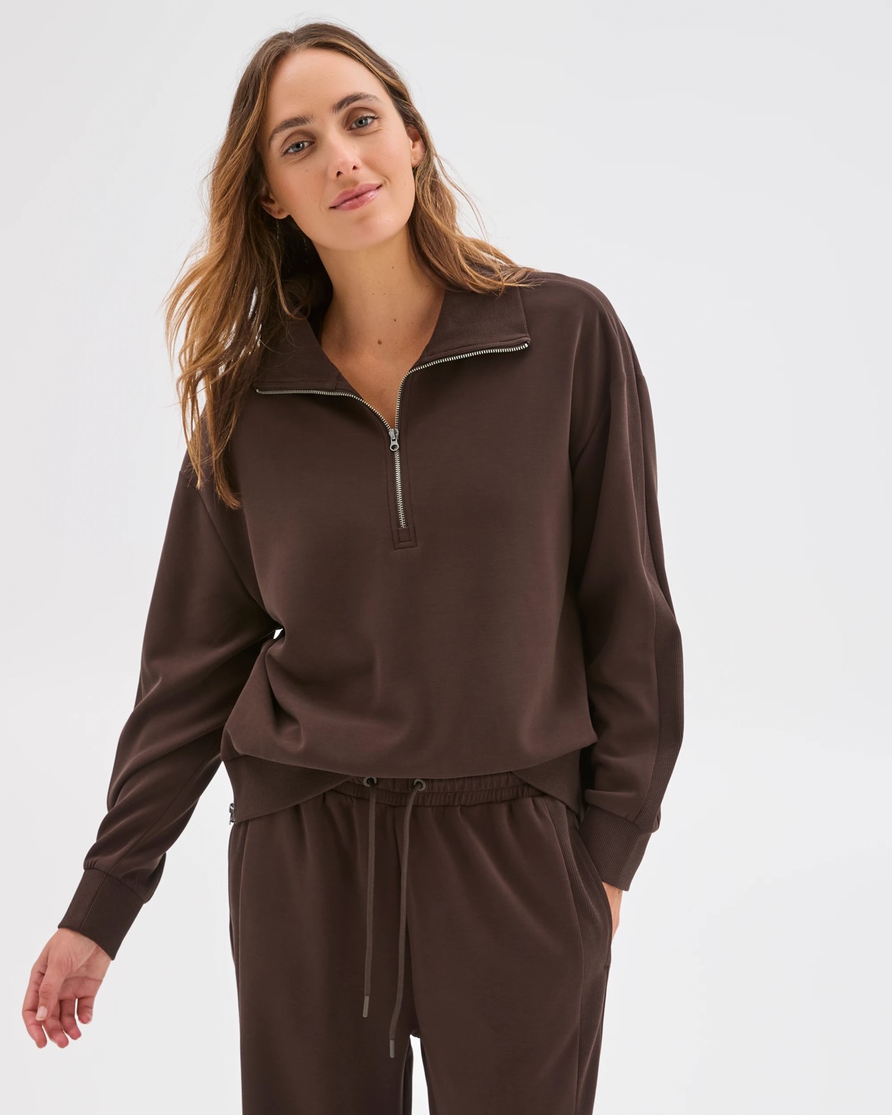 Active Movement 1/4 Zip Jumper - Cocoa 4 of 5