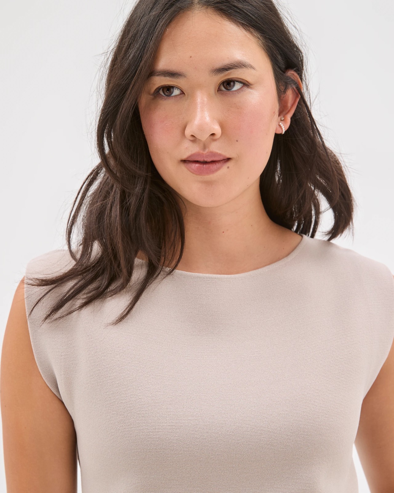 Preview Ultimate Milano Knit Tank Top - Fog 3 of 5