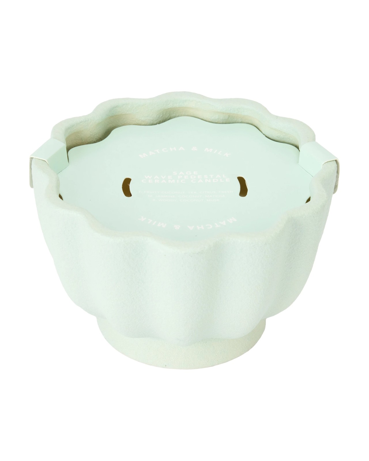 Anko Sage Wave Pedestal Ceramic Candle 5 of 6