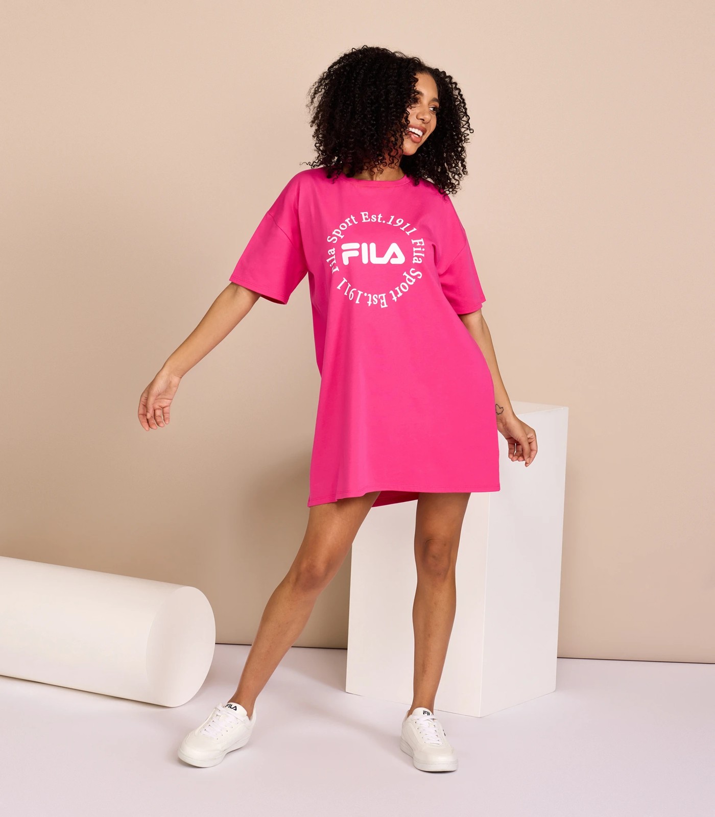 Fila oversized t shirt dress hotsell