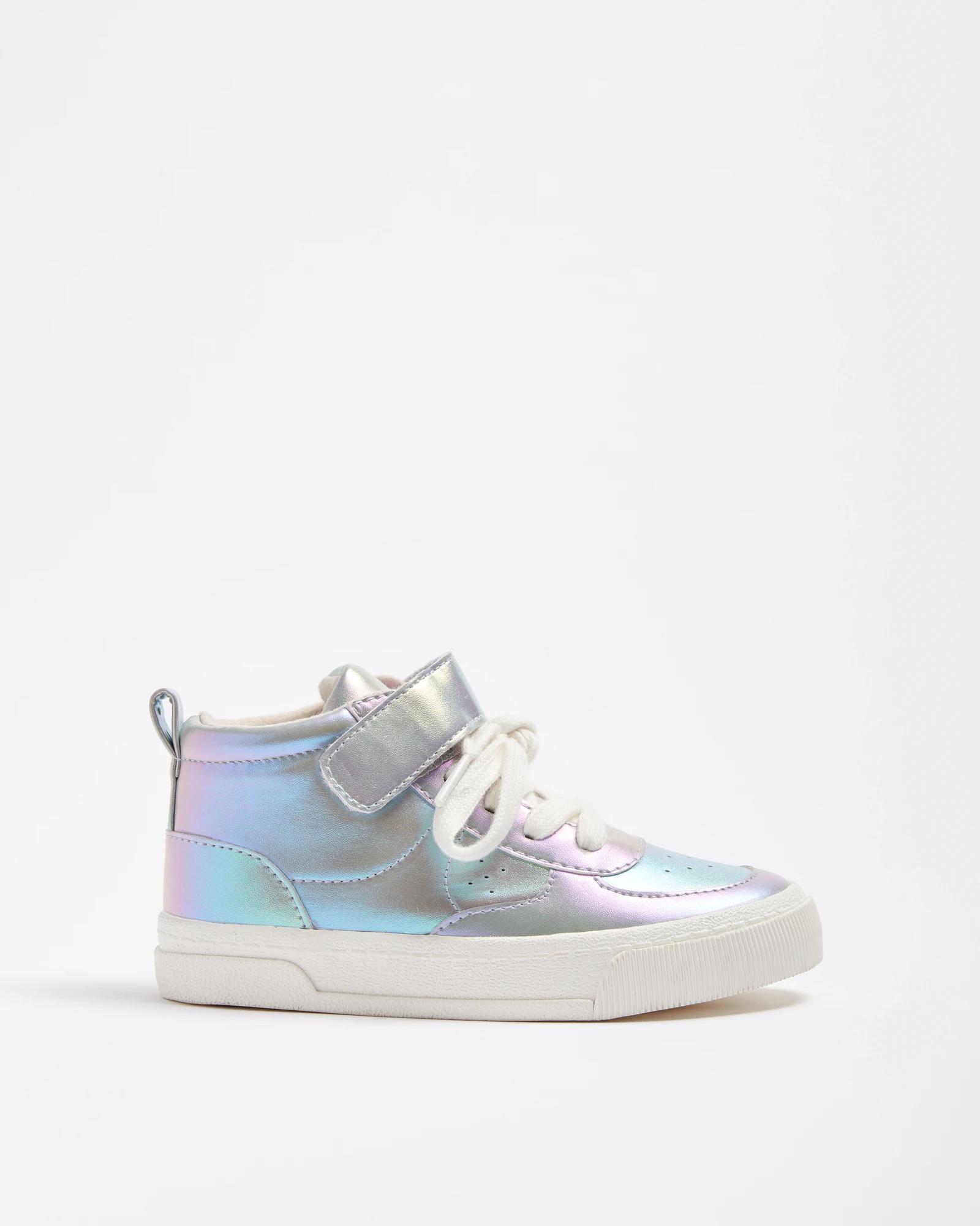 Iridescent high top clearance sneakers