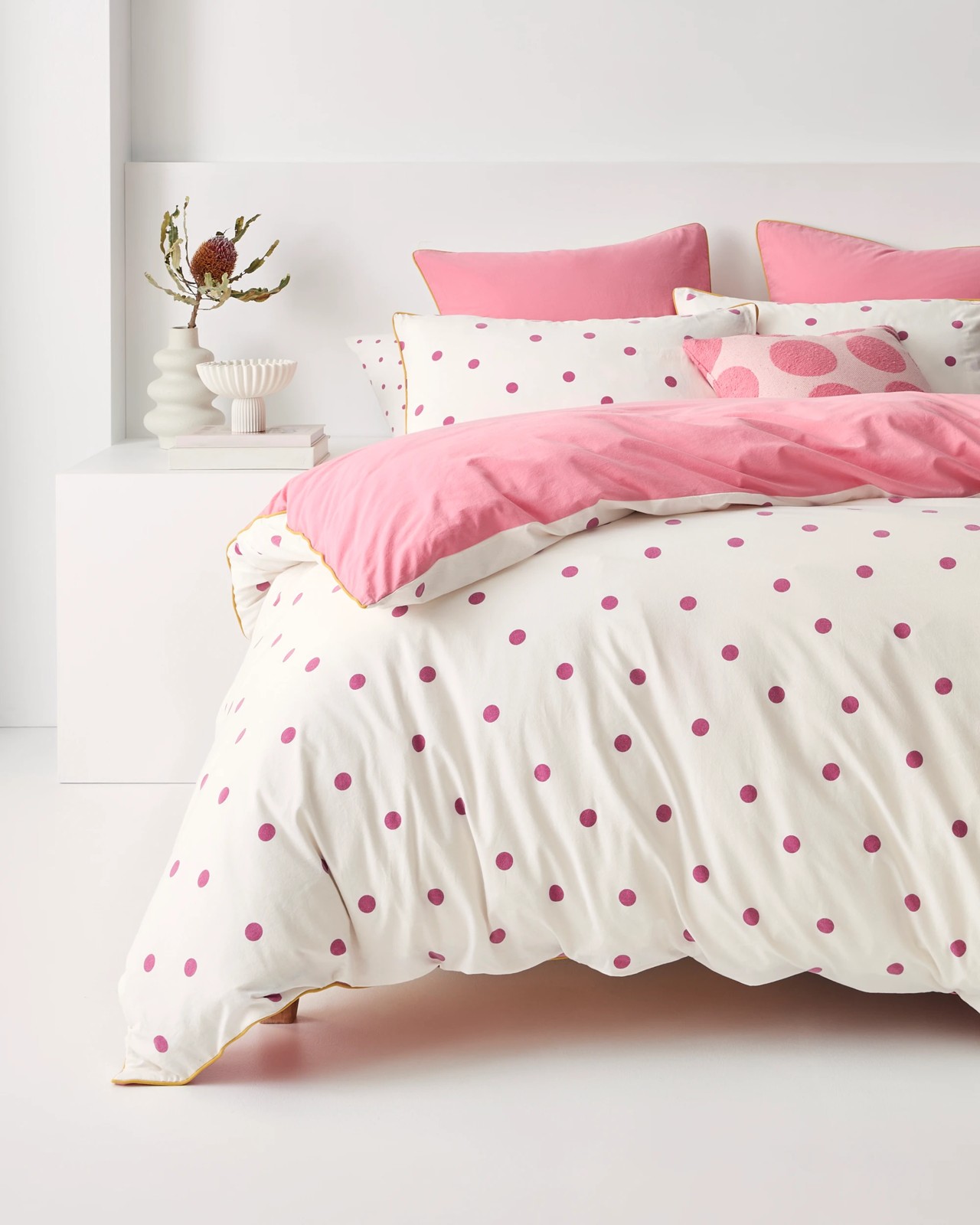 Arlo Polka Dot Stonewash Cotton Quilt Cover Set 2 of 6