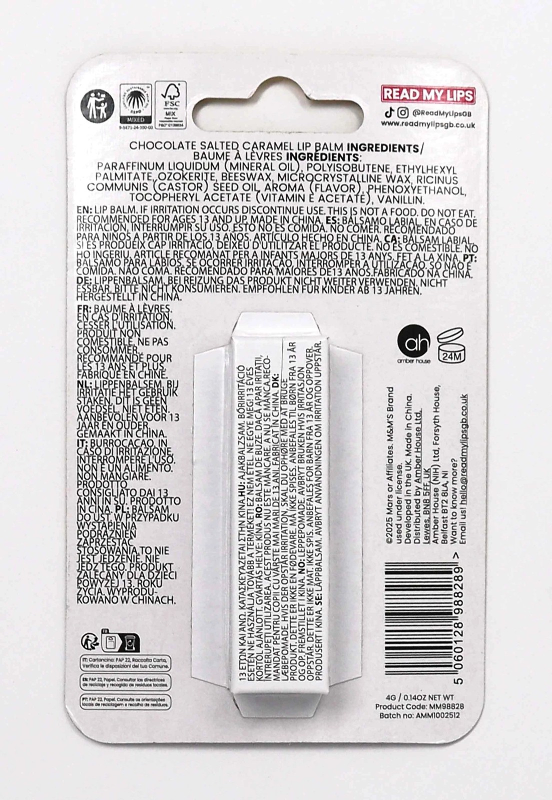 M&M’s Read My Lips Lip Balm 4g - Chocolate Salted Caramel Flavoured 2 of 6