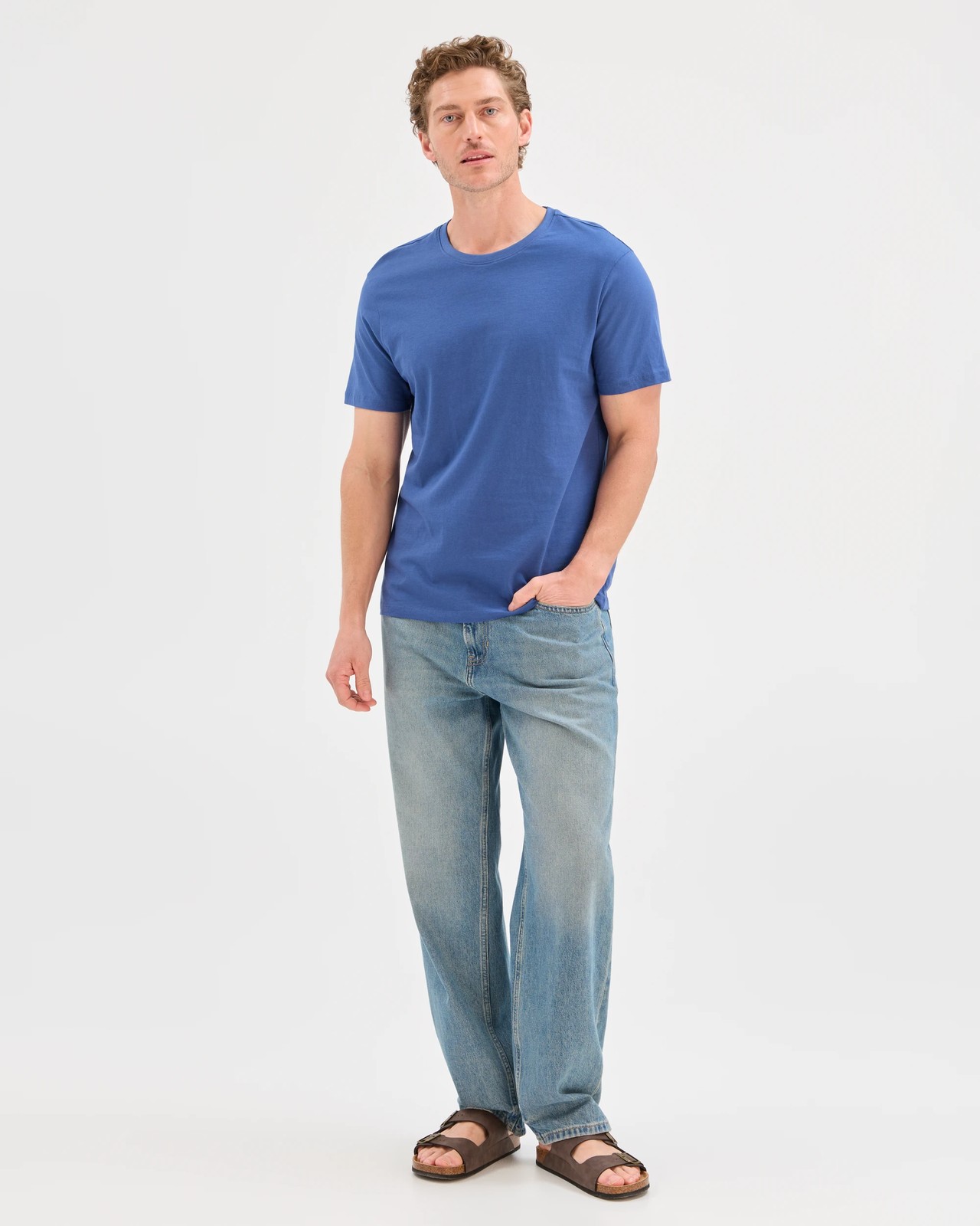 Australian Cotton Crew Neck T-Shirt - Dark Blue 2 of 5