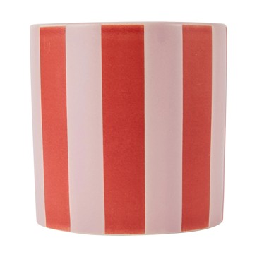 Lemon and Berry Red Stripe Ceramic Candle - Anko