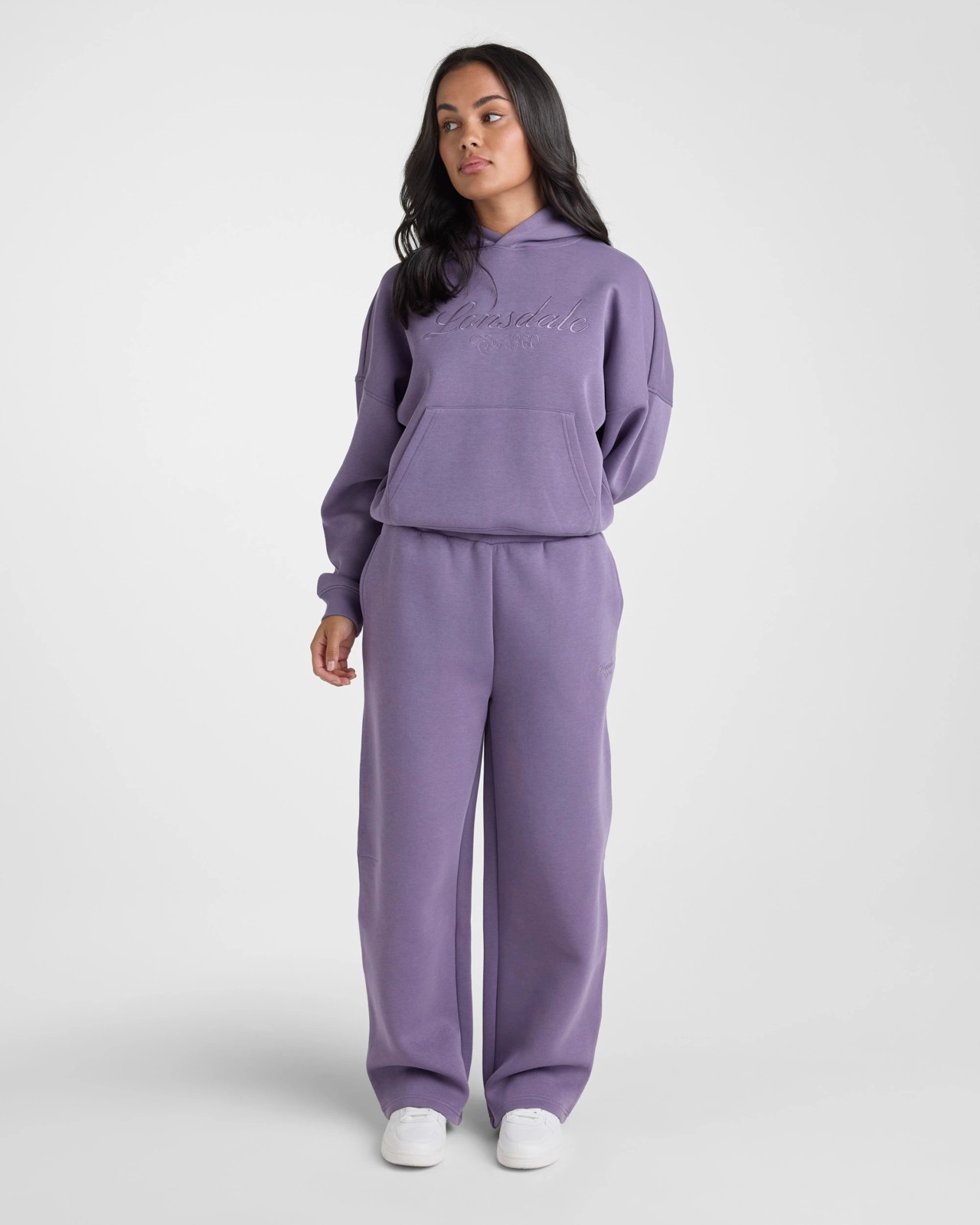 Lonsdale London Clean Barrel Leg Pants - Dusty Iris 5 of 5