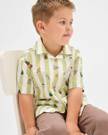 Cotton Short Sleeve Christmas Shirt