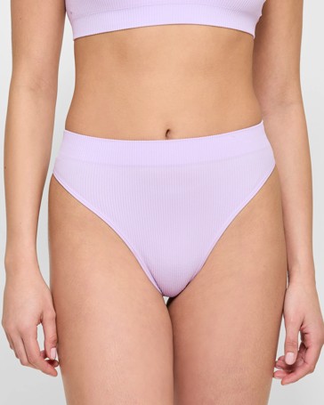 Ribbed Seamfree High Waisted G-String Briefs - Lily Loves