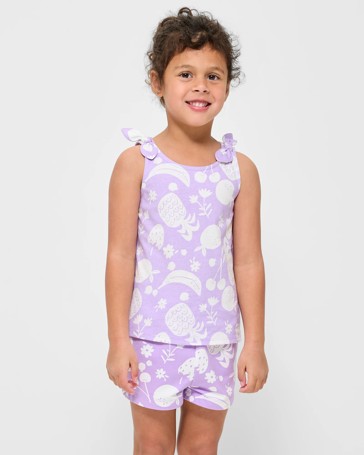 Organic Cotton Bow Shoulder Print Tank