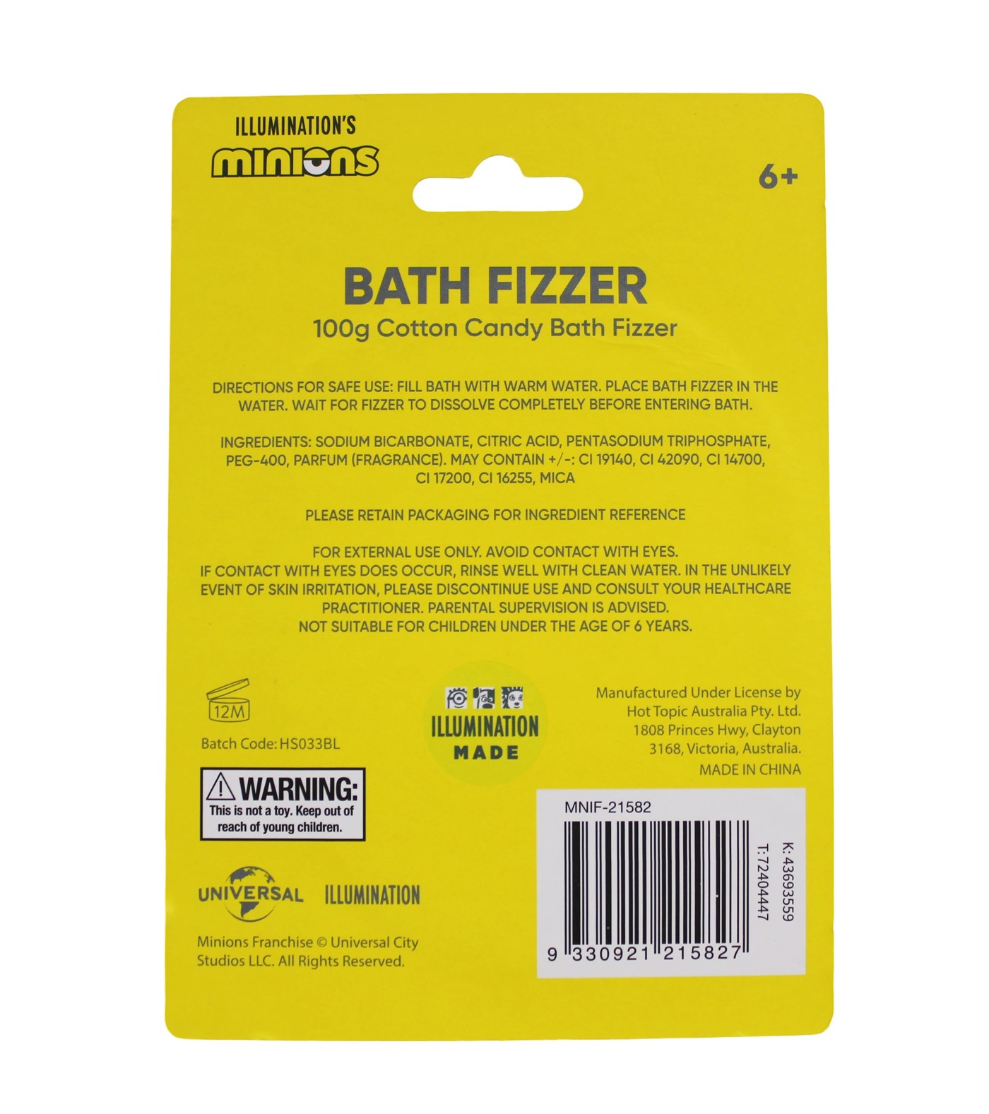 Illumination's Minions Bob & Tim Bath Fizzer 100g - Cotton Candy 3 of 3