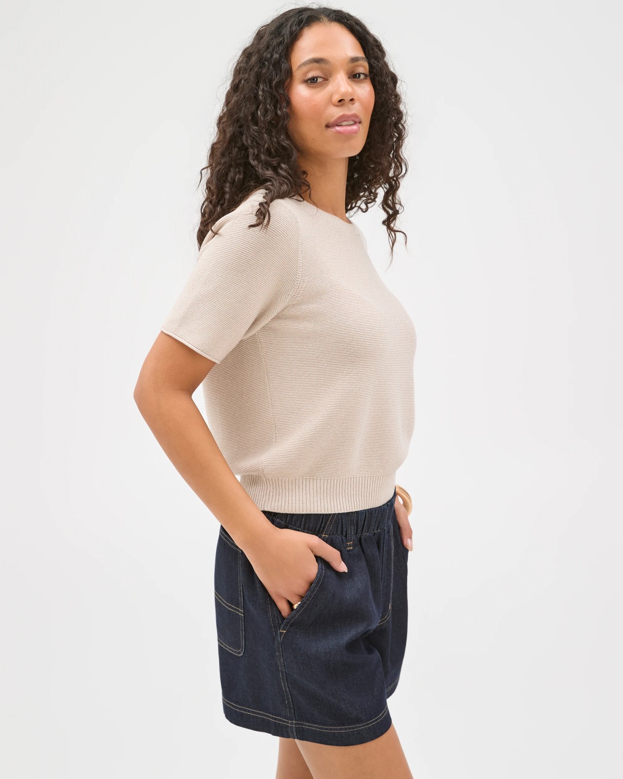 Pull On Relaxed Denim Shorts 4 of 5