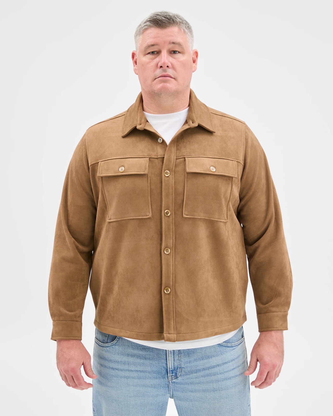 Plus Size Suede Overshirt 3 of 6