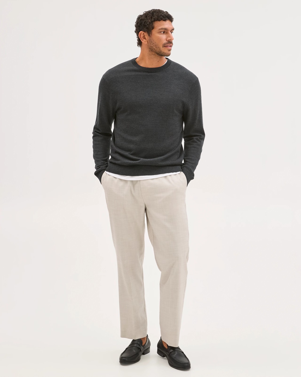 Preview Australian Merino Wool Knit Jumper - Black 2 of 5