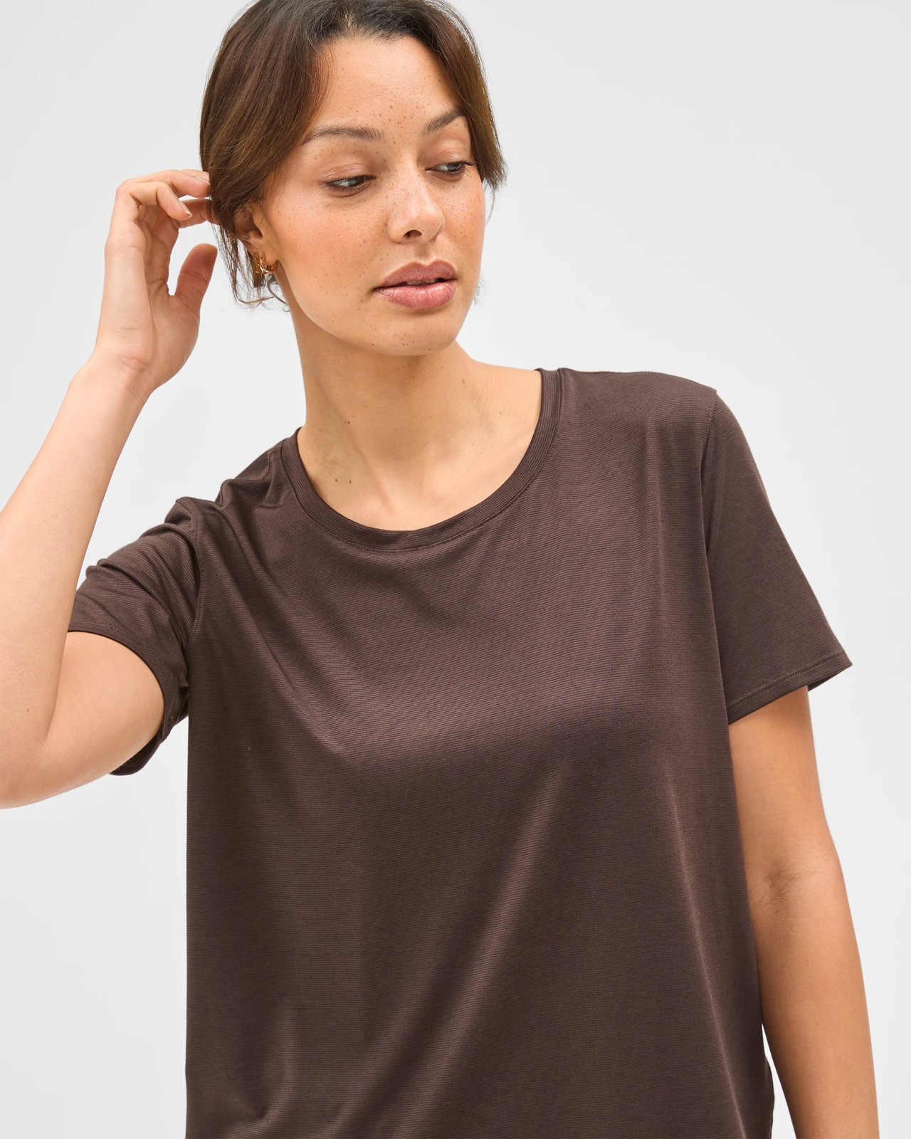 Active Twist Back Running T-Shirt - Cocoa 4 of 5