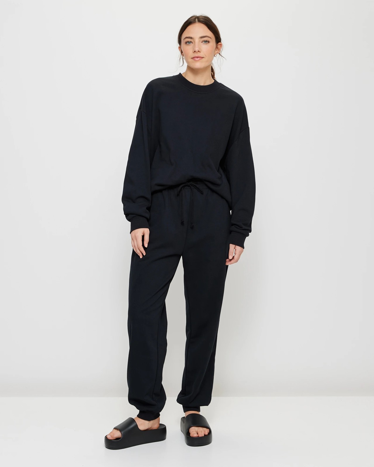 Active French Terry Relaxed Crew Jumper | Target Australia