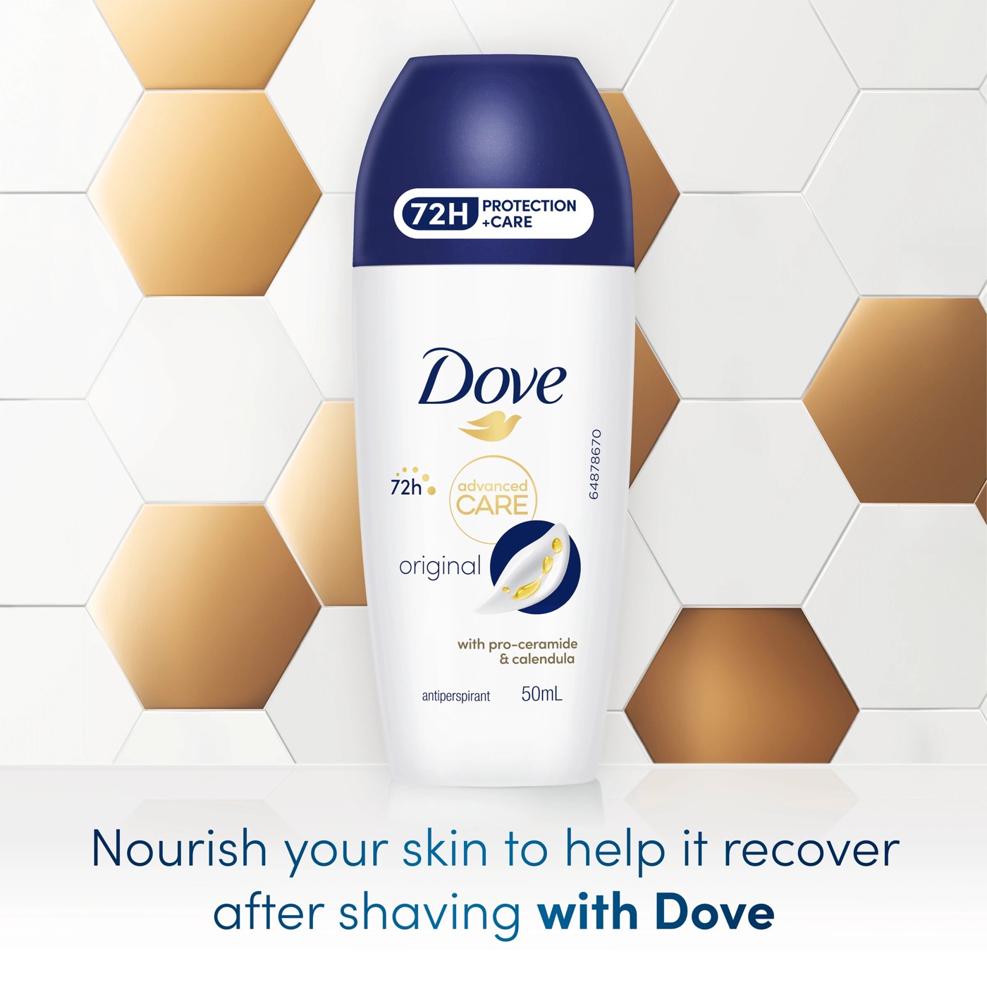 Dove Advanced Care Original Antiperspirant Deodorant Roll-On 50ml - Pro-Ceramide and Calendula 6 of 6