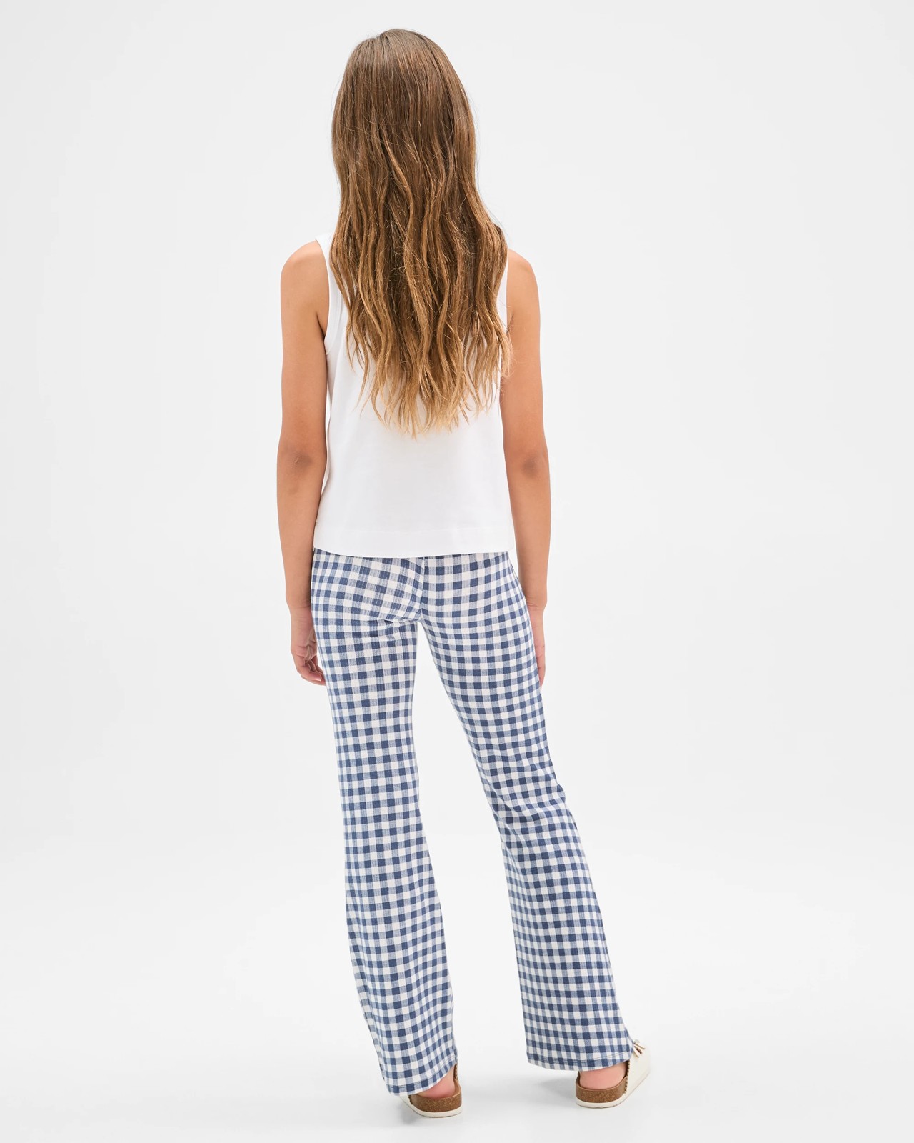 Ribbed Flare Leggings - Gingham Navy 4 of 6