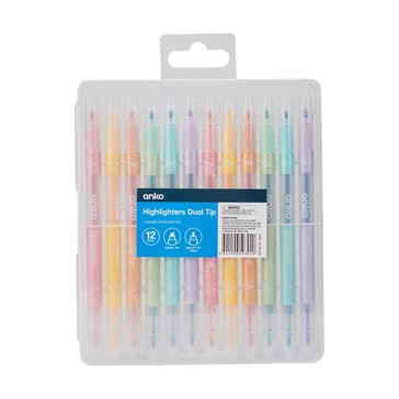 Dual Tip Highlighters  12 Pack - Anko