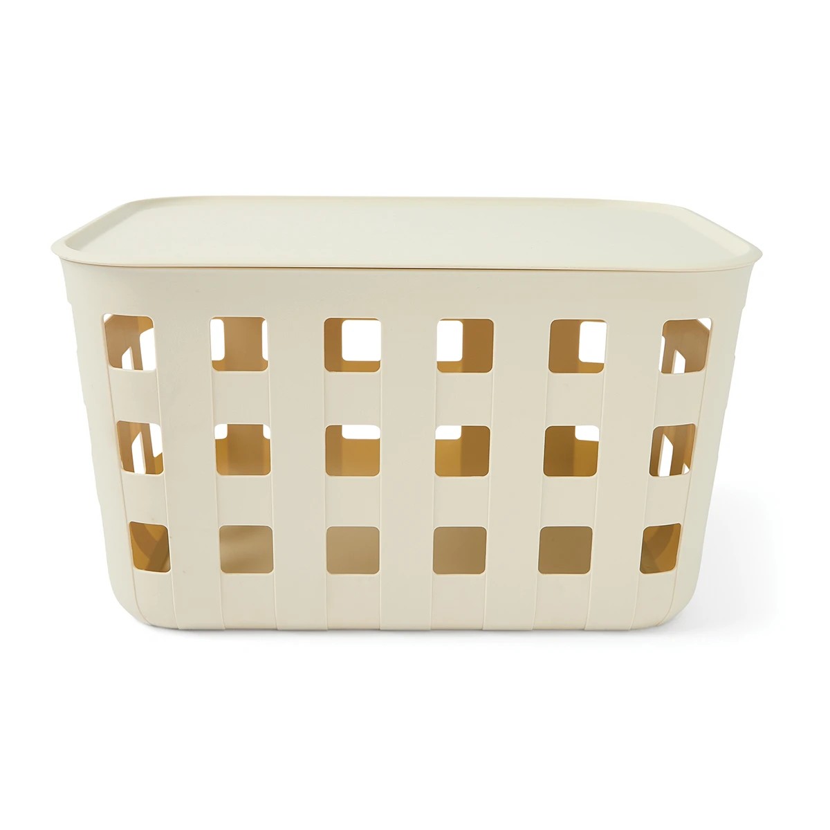 18L Rectangle Trellis Basket with Lid, Beige - Anko 4 of 6