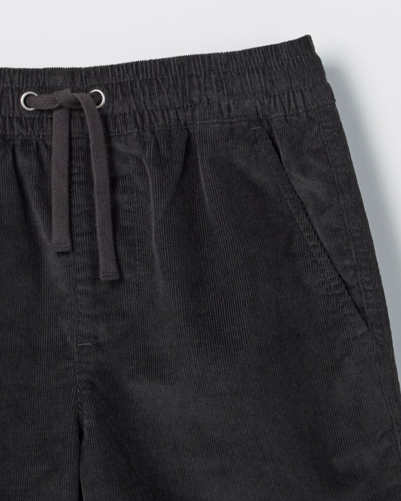 Cotton Elastic Waistband Corduroy Shorts - Phantom 6 of 6