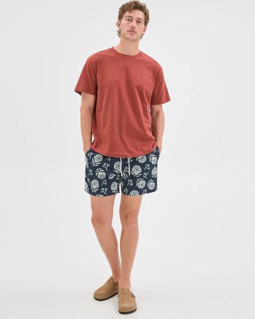 Volley Print Seersucker Bondi Swim Boardshorts