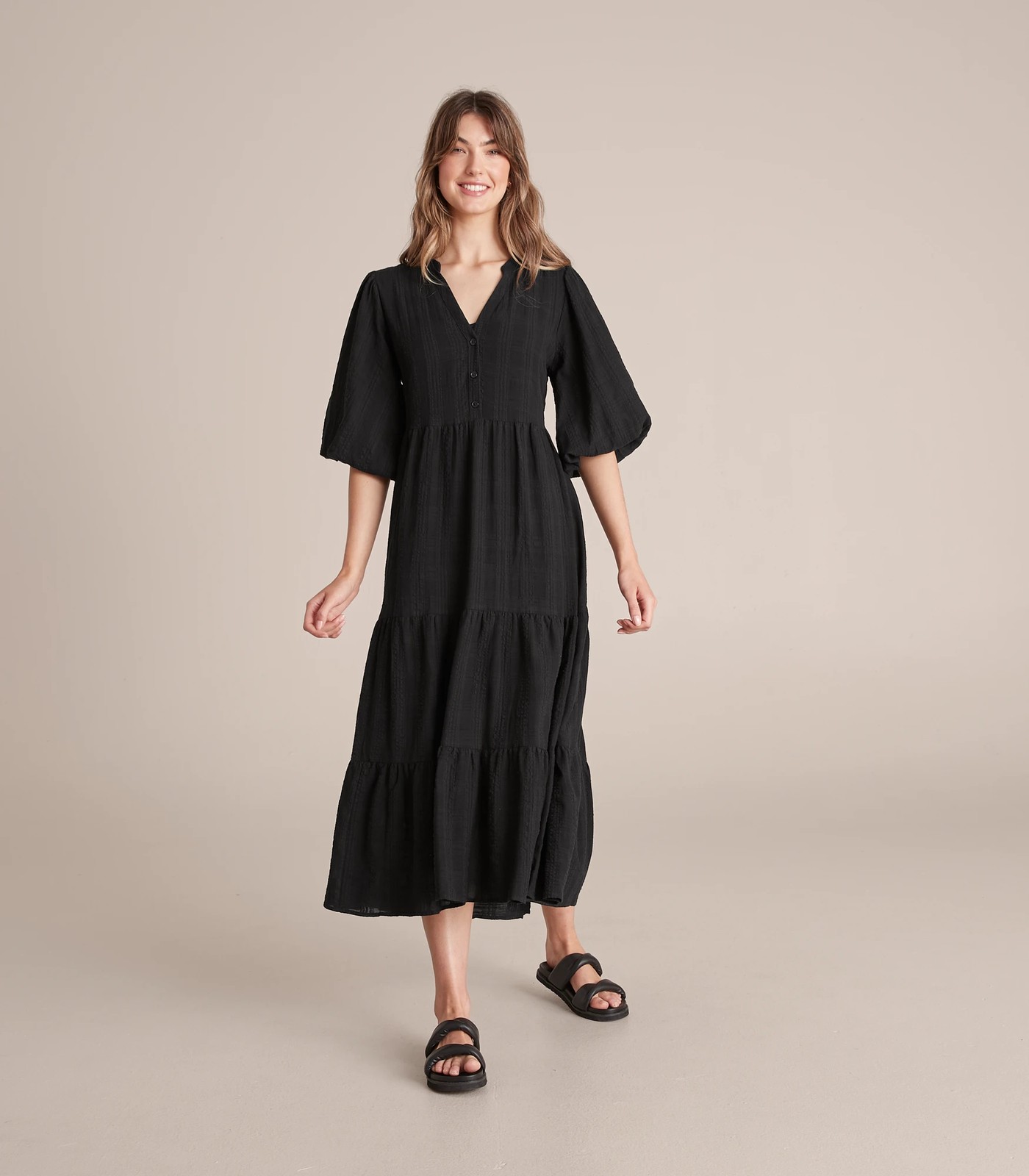 Check Dobby Midi Dress | Target Australia