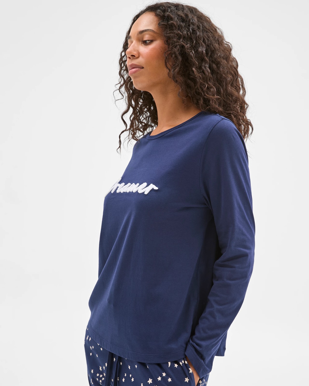 Australian Cotton Long Sleeve Slogan Sleep T-Shirt - Clouds 3 of 6