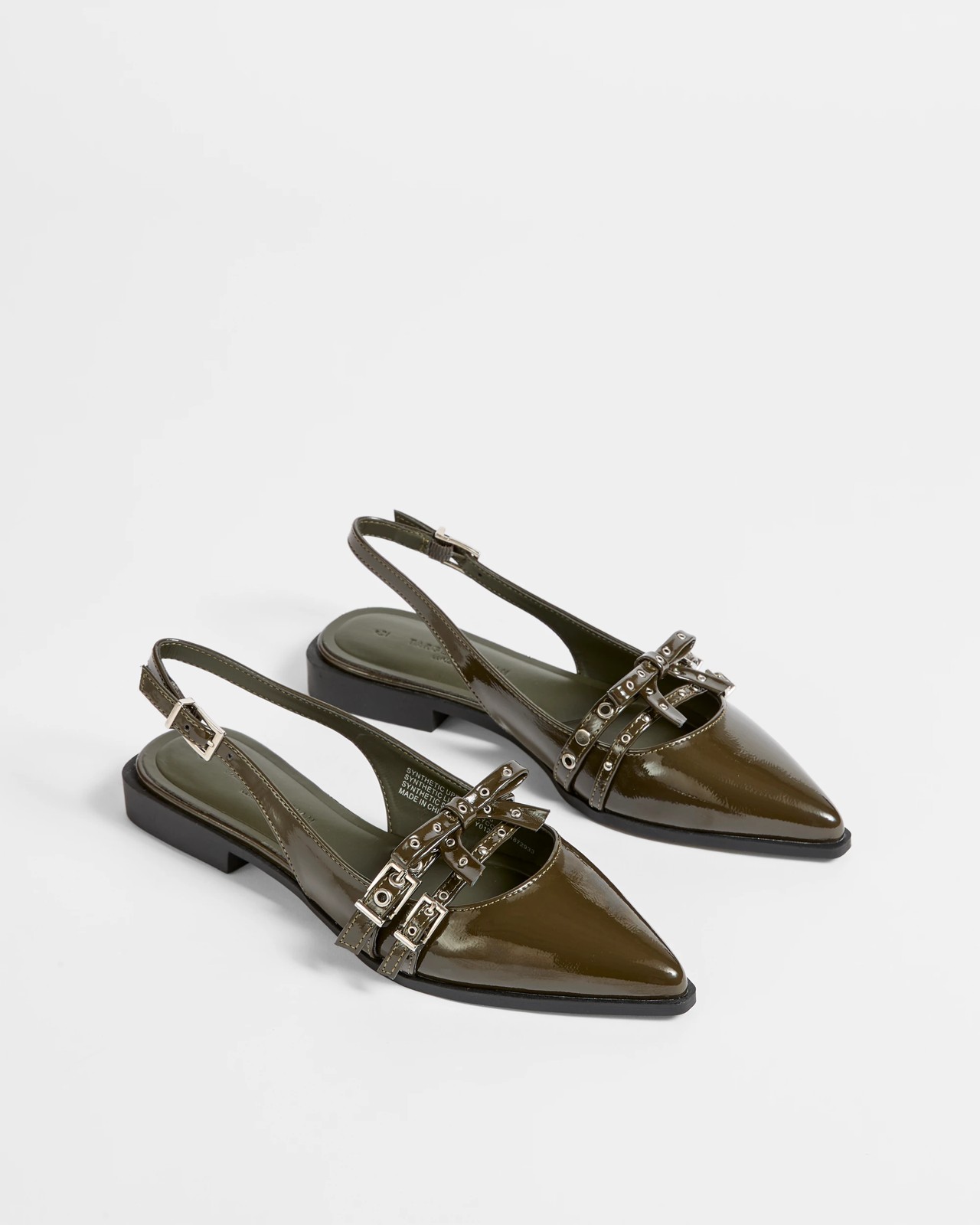 Strap Studded Slingback Flat - Pinna - Khaki 2 of 3
