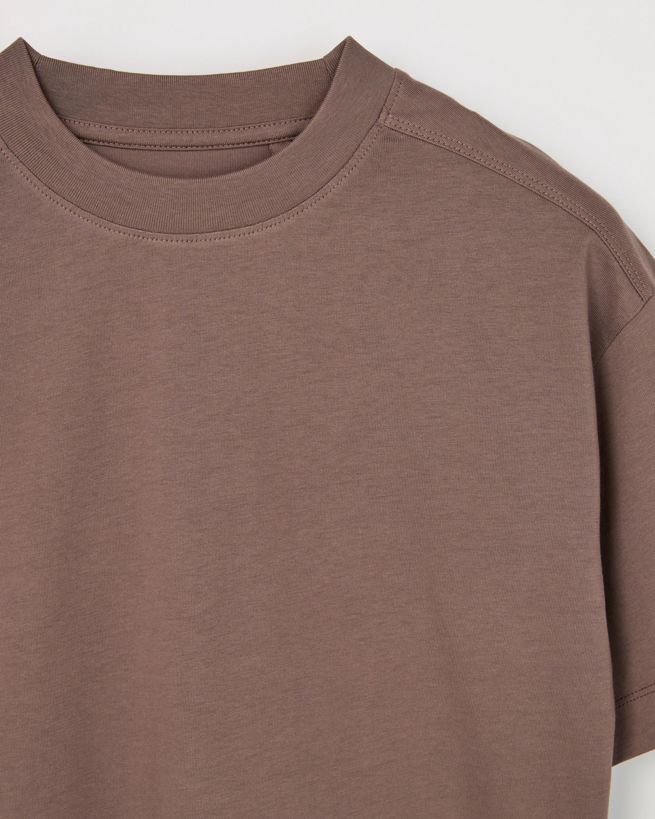 Australian Cotton Oversized Plain T-Shirt - Brown 2 of 2