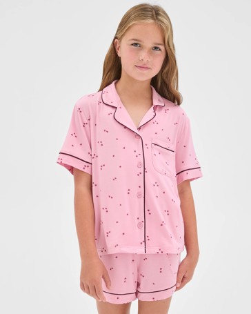 Bamboo Older Girls Button Through Pyjama Set