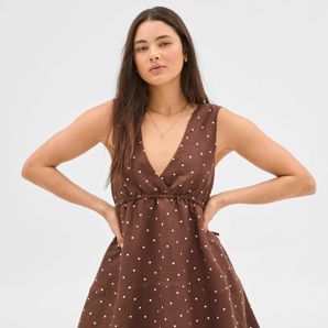 European Linen Blend Cinched Waist Mini Dress - Lily Loves thumbnail 2