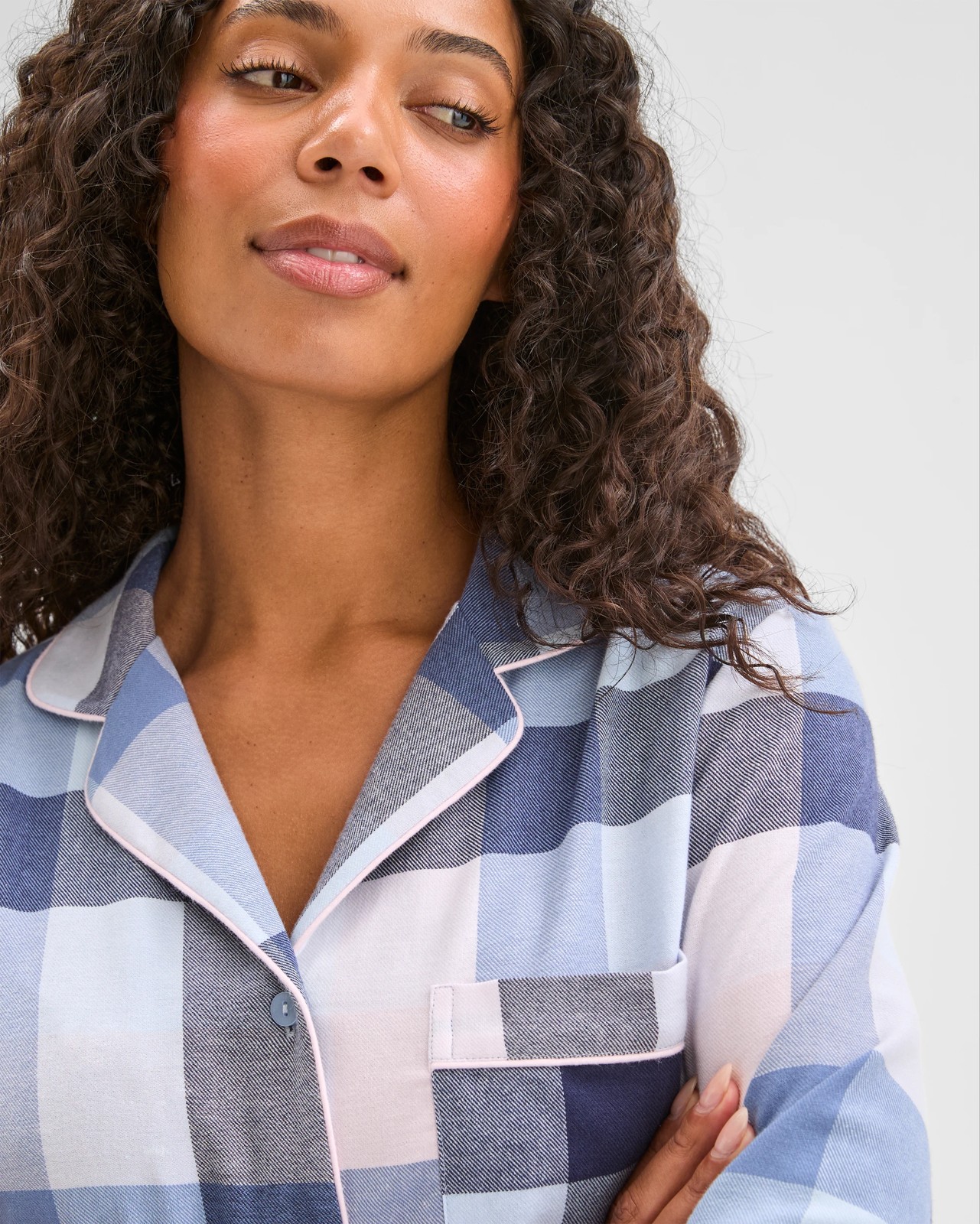 Australian Cotton Flannelette Pyjama Set - Buffalo Check Blue 3 of 6