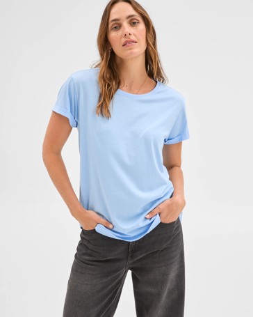 Cotton/Modal Relaxed Crew T-Shirt